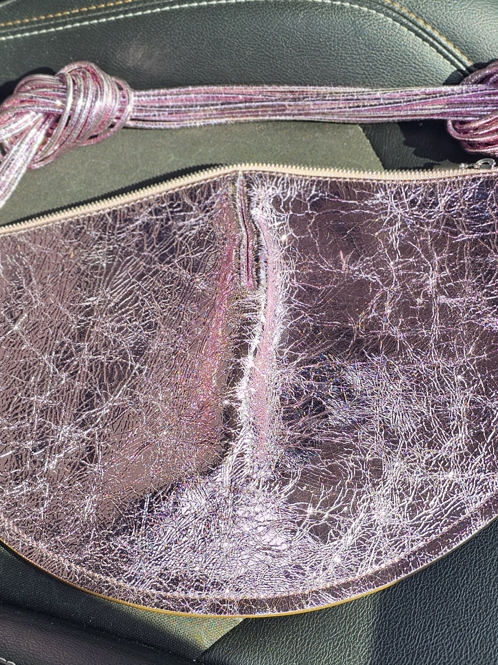 Cult Gaia Metallic Pink Shoulder Bag